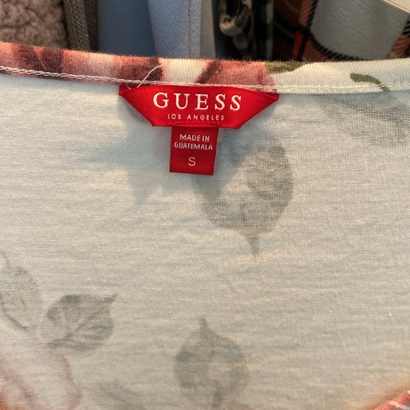 White and pink long sleeve bodysuit floral GUESS - Picture 2 of 3